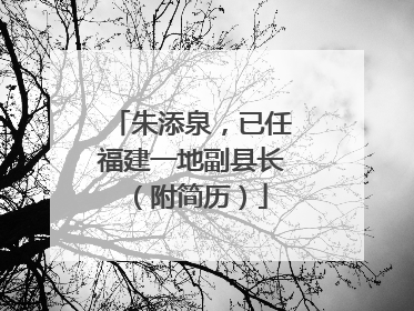 朱添泉，已任福建一地副县长（附简历）