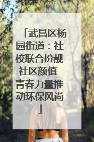 武昌区杨园街道：社校联合扮靓社区颜值 青春力量推动环保风尚