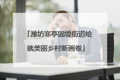 潍坊寒亭固堤街道绘就美丽乡村新画卷