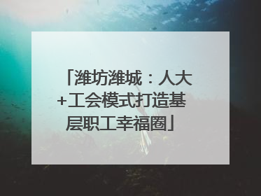 潍坊潍城：人大+工会模式打造基层职工幸福圈