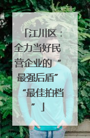 江川区：全力当好民营企业的“最强后盾”“最佳拍档”