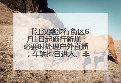 江汉路步行街区6月1日起施行新规：必要时处理户外直播；车辆擅自进入、非机动车任意停放的，依法处理