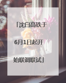 沈白高铁于6月1日起开始联调联试