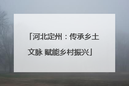 河北定州：传承乡土文脉 赋能乡村振兴