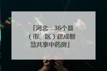 河北：36个县（市、区）建成智慧共享中药房