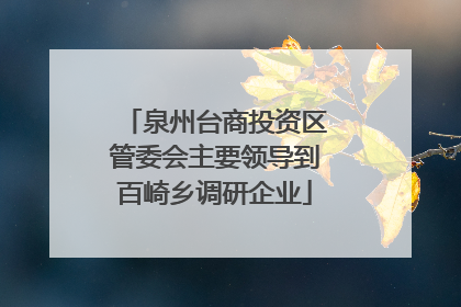 泉州台商投资区管委会主要领导到百崎乡调研企业