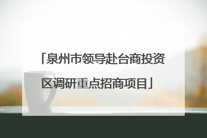 泉州市领导赴台商投资区调研重点招商项目