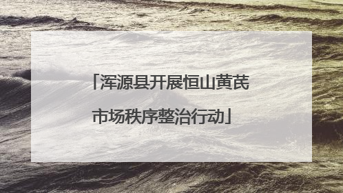 浑源县开展恒山黄芪市场秩序整治行动