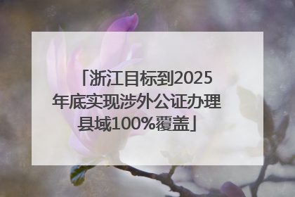 浙江目标到2025年底实现涉外公证办理县域100%覆盖