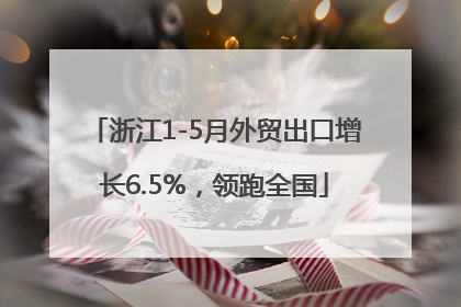 浙江1-5月外贸出口增长6.5%，领跑全国