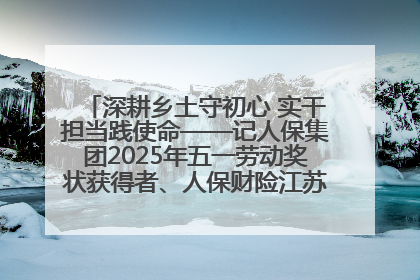深耕乡土守初心 实干担当践使命——记人保集团2025年五一劳动奖状获得者、人保财险江苏南通海安支公司