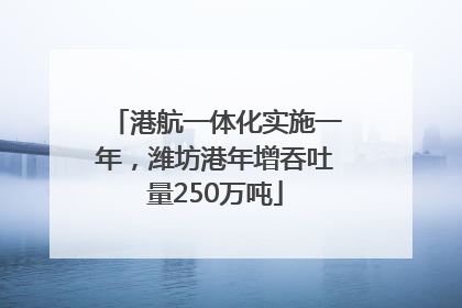 港航一体化实施一年，潍坊港年增吞吐量250万吨
