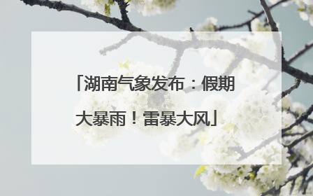 湖南气象发布：假期大暴雨！雷暴大风