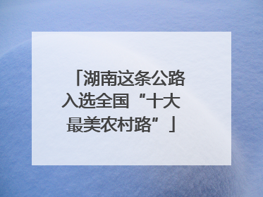 湖南这条公路入选全国“十大最美农村路”