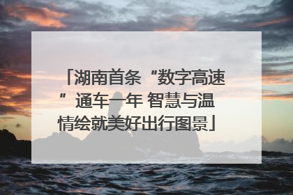 湖南首条“数字高速”通车一年 智慧与温情绘就美好出行图景