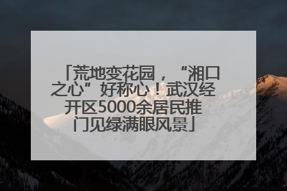 荒地变花园，“湘口之心”好称心！武汉经开区5000余居民推门见绿满眼风景