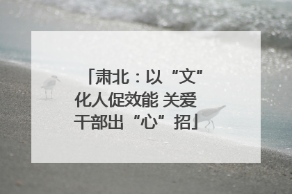 肃北：以“文”化人促效能 关爱干部出“心”招