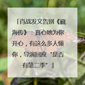 肖战发文告别《藏海传》：真心地为你开心，有这么多人懂你，导演回应“是否有第二季”
