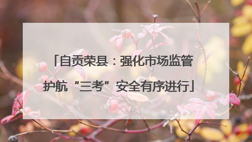 自贡荣县：强化市场监管 护航“三考”安全有序进行