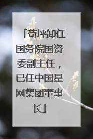 苟坪卸任国务院国资委副主任，已任中国星网集团董事长