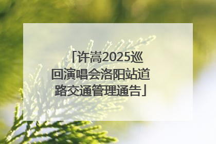 许嵩2025巡回演唱会洛阳站道路交通管理通告