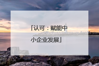 认可：赋能中小企业发展