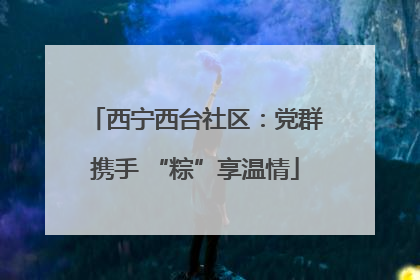 西宁西台社区：党群携手 “粽”享温情