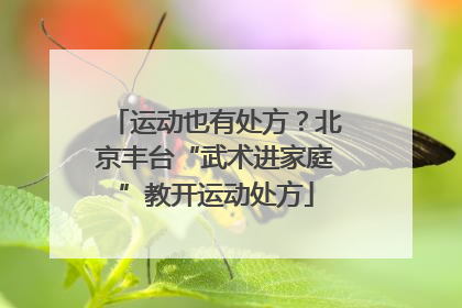 运动也有处方？北京丰台“武术进家庭”教开运动处方