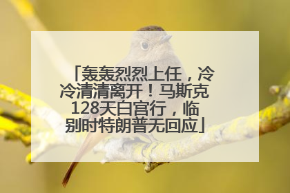 轰轰烈烈上任，冷冷清清离开！马斯克128天白宫行，临别时特朗普无回应