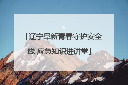 辽宁阜新青春守护安全线 应急知识进讲堂