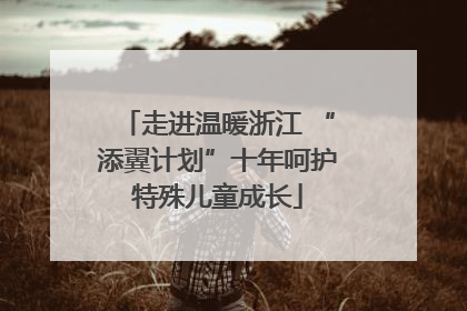 走进温暖浙江 “添翼计划”十年呵护特殊儿童成长