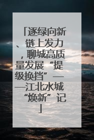逐绿向新、链上发力，聊城高质量发展“提级换挡”——江北水城“焕新”记
