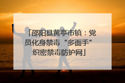 邵阳县黄亭市镇：党员化身禁毒“多面手” 织密禁毒防护网