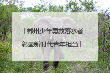 郴州少年勇救落水者 彰显新时代青年担当
