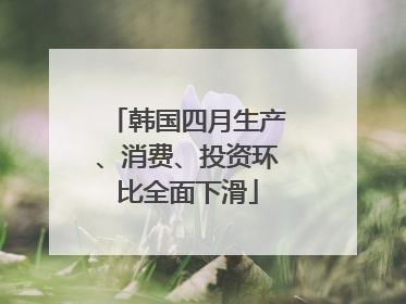 韩国四月生产、消费、投资环比全面下滑
