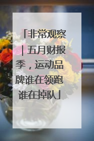 非常观察｜五月财报季，运动品牌谁在领跑谁在掉队