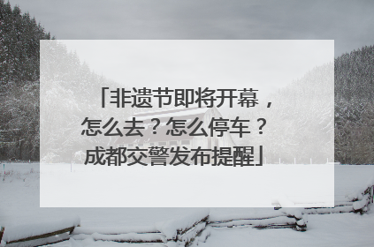 非遗节即将开幕，怎么去？怎么停车？成都交警发布提醒