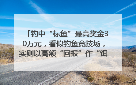 钓中“标鱼”最高奖金30万元，看似钓鱼竞技场，实则以高额“回报”作“饵”……｜今晚九点半
