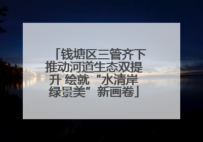 钱塘区三管齐下推动河道生态双提升 绘就“水清岸绿景美”新画卷