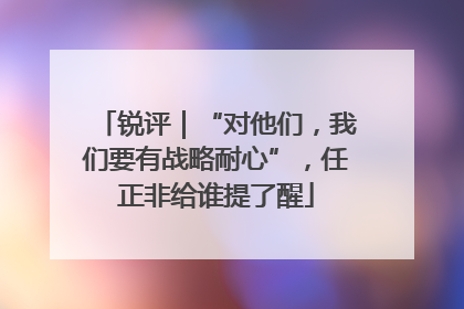 锐评｜“对他们，我们要有战略耐心”，任正非给谁提了醒