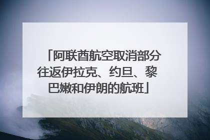阿联酋航空取消部分往返伊拉克、约旦、黎巴嫩和伊朗的航班