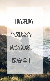 防汛防台风综合应急演练保安全