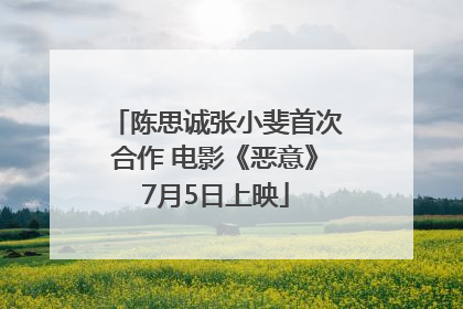 陈思诚张小斐首次合作 电影《恶意》7月5日上映