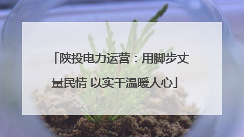 陕投电力运营：用脚步丈量民情 以实干温暖人心