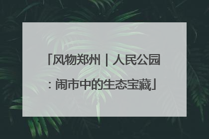 风物郑州｜人民公园：闹市中的生态宝藏