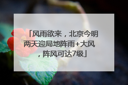 风雨欲来，北京今明两天迎局地阵雨+大风，阵风可达7级
