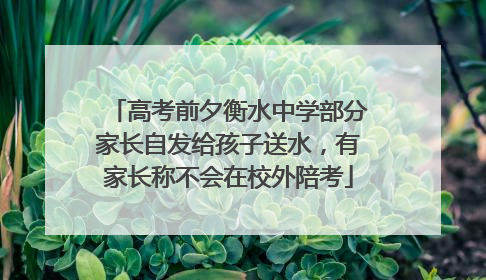 高考前夕衡水中学部分家长自发给孩子送水，有家长称不会在校外陪考
