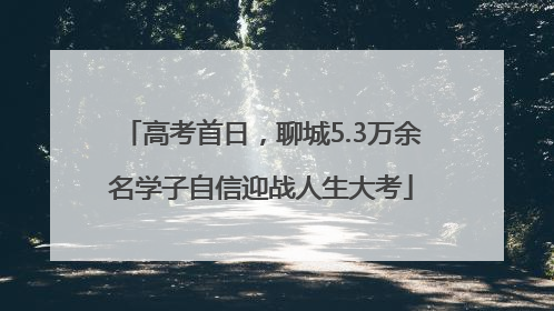 高考首日，聊城5.3万余名学子自信迎战人生大考