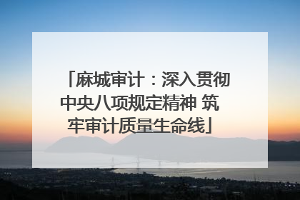 麻城审计：深入贯彻中央八项规定精神 筑牢审计质量生命线