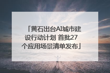 黄石出台AI城市建设行动计划 首批27个应用场景清单发布